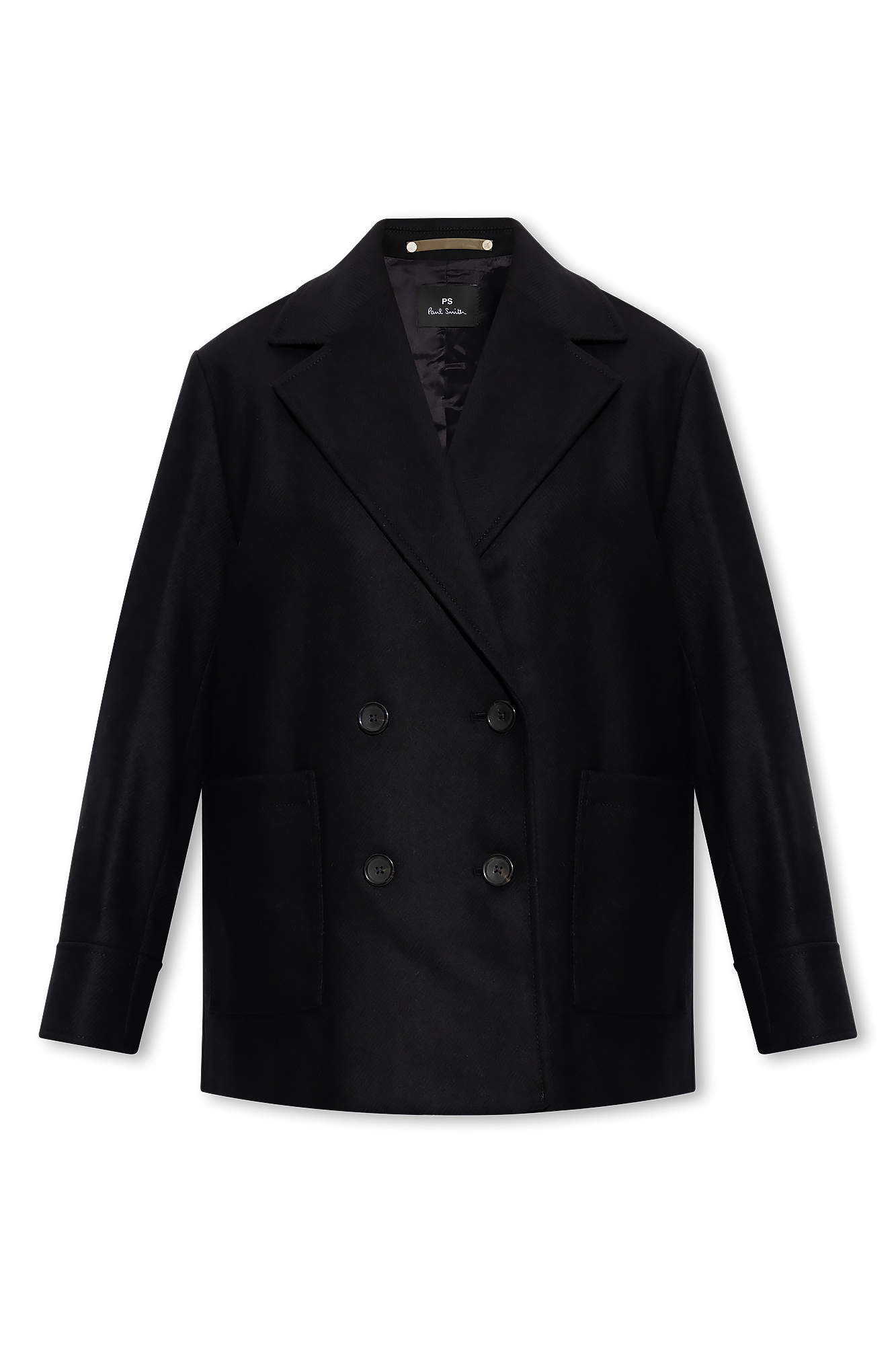 Black Cropped double-breasted coat PS Paul Smith - Vitkac GB